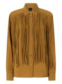 PINKO fringed-details long-sleeve Shirt Brown at Farfetch